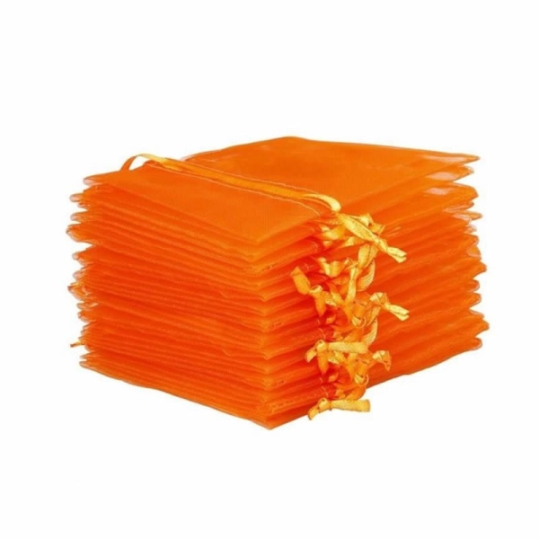 Borsa piatta in organza arancione