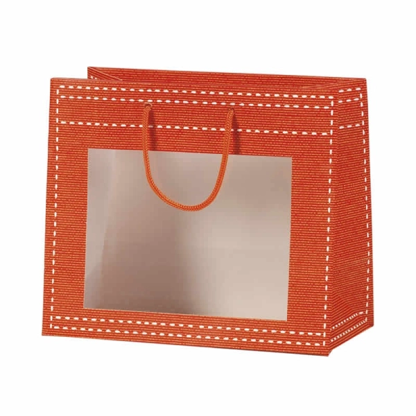 Sacchetto di carta per finestre in PVC arancione