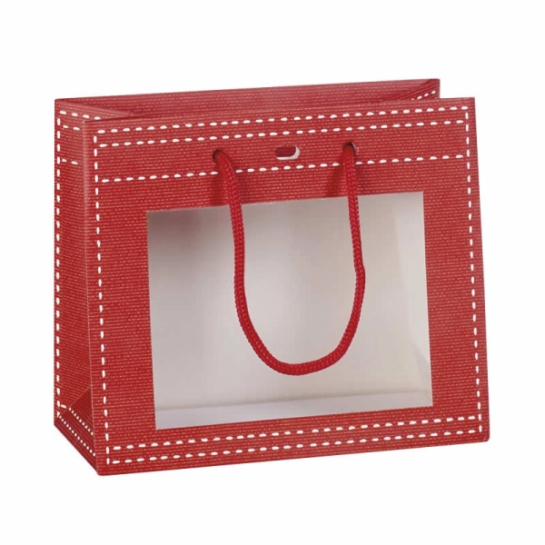 Sacchetto di carta per finestre in PVC rosso