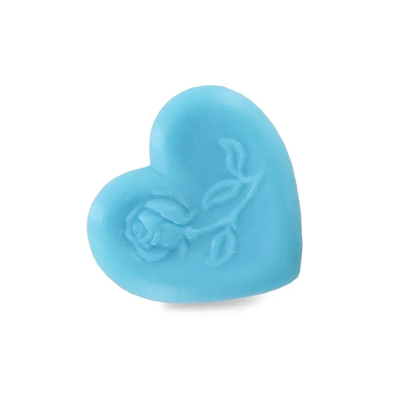 Produttore di saponi a forma di cuore con una rosa blu - Distribuzione in confezione piccola