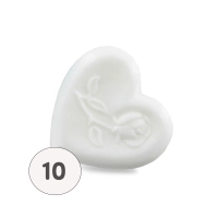 Sapone a forma di cuore con rosa bianca - Sacchetto 10 