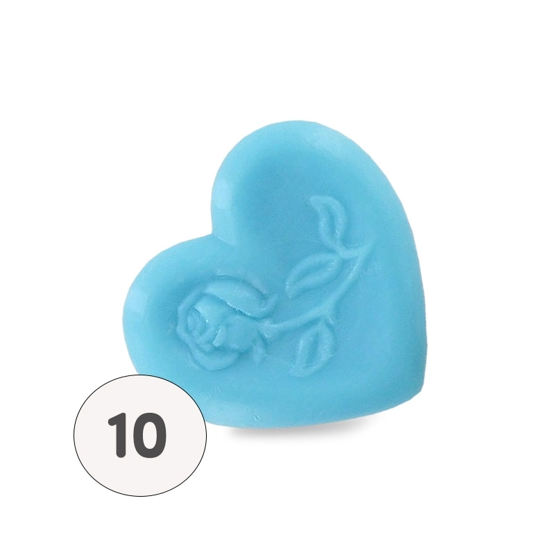 Sapone a forma di cuore con rosa blu - Sacchetto 10 