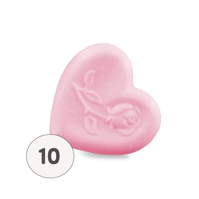 Sapone a forma di cuore con rosa rosa - Sacchetto 10 