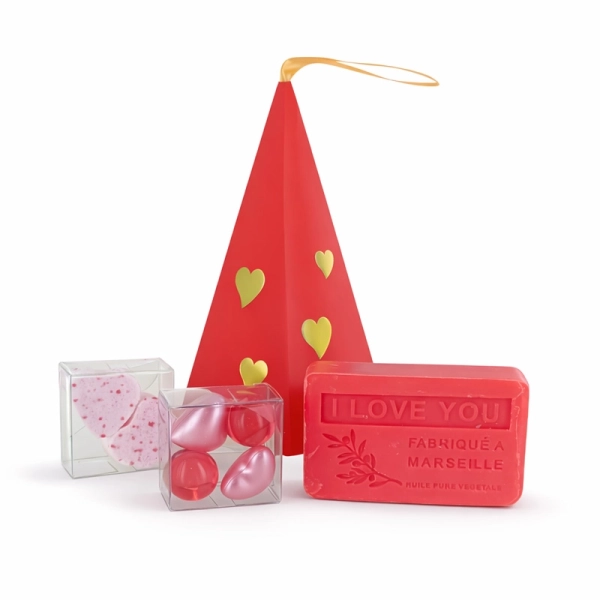 Pyramide de bain Cœurs rouges 