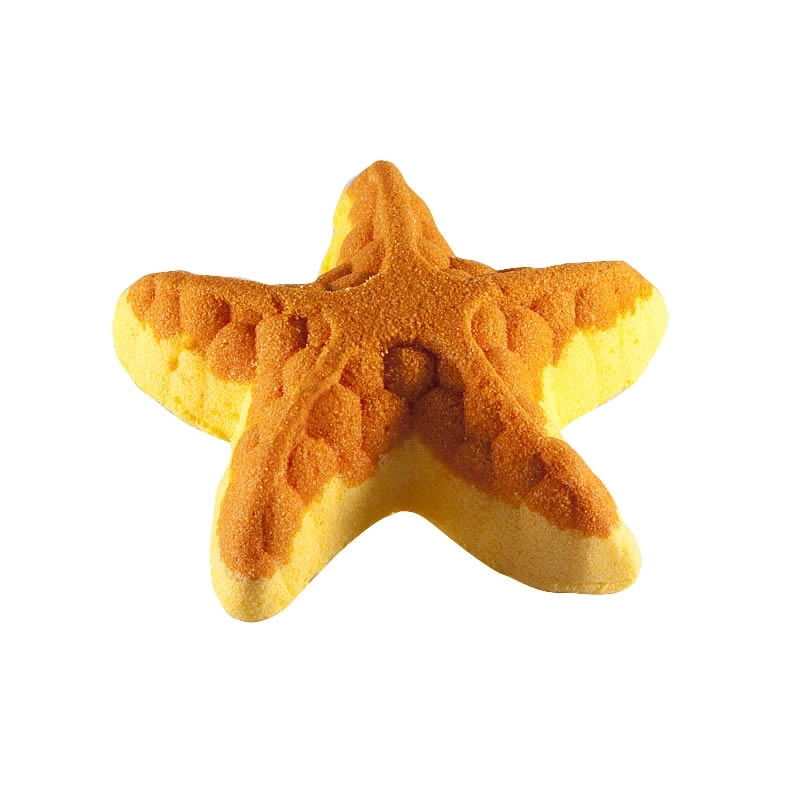 Spray effervescente giallo arancio a forma di stella marina